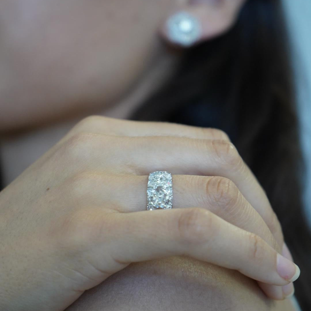 Aurelia Rose-Cut Diamond Ring, shown on the wearer
