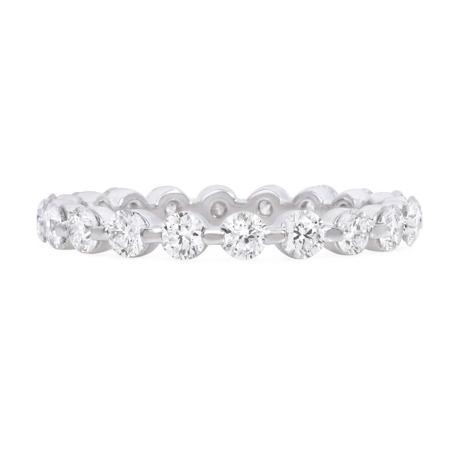 Whisper Diamond Eternity Band 14k White Gold, front view