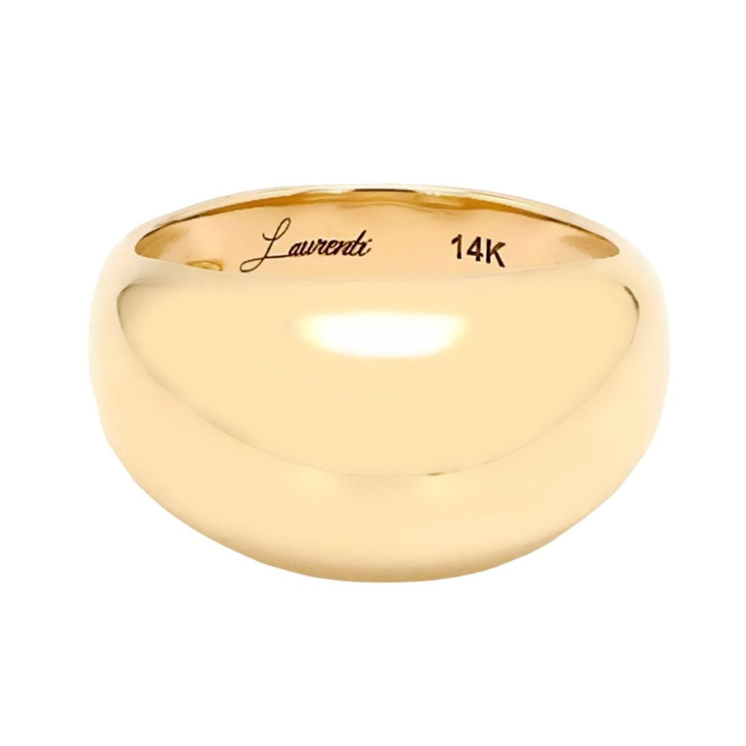 Dome Ring in 14k Yellow Gold, front view