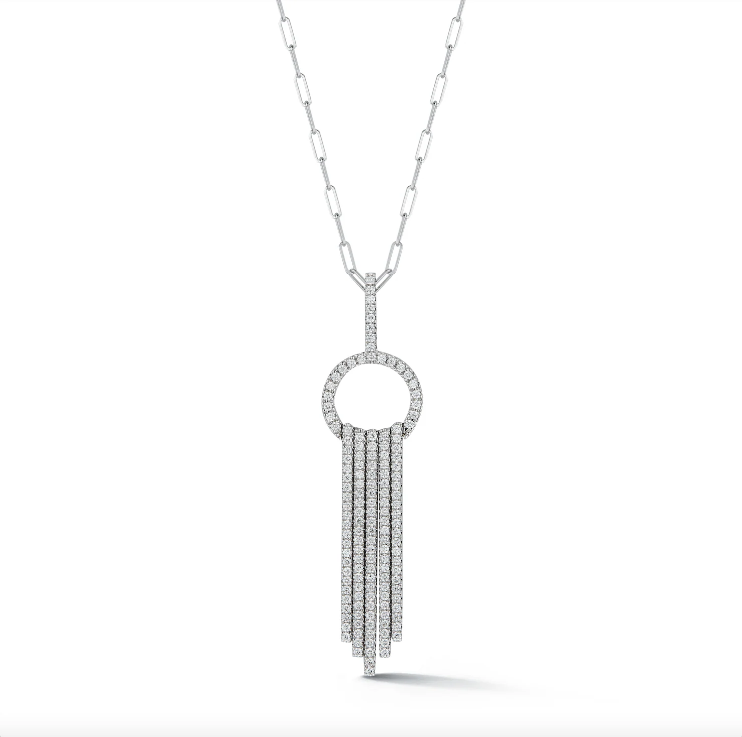 Empire Diamond Cascade Pendant Necklace in 14k Gold, front view
