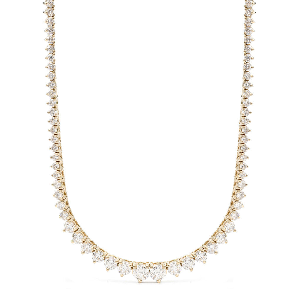 Signature Graduating Diamond Tennis Necklace in 14k Gold, front view