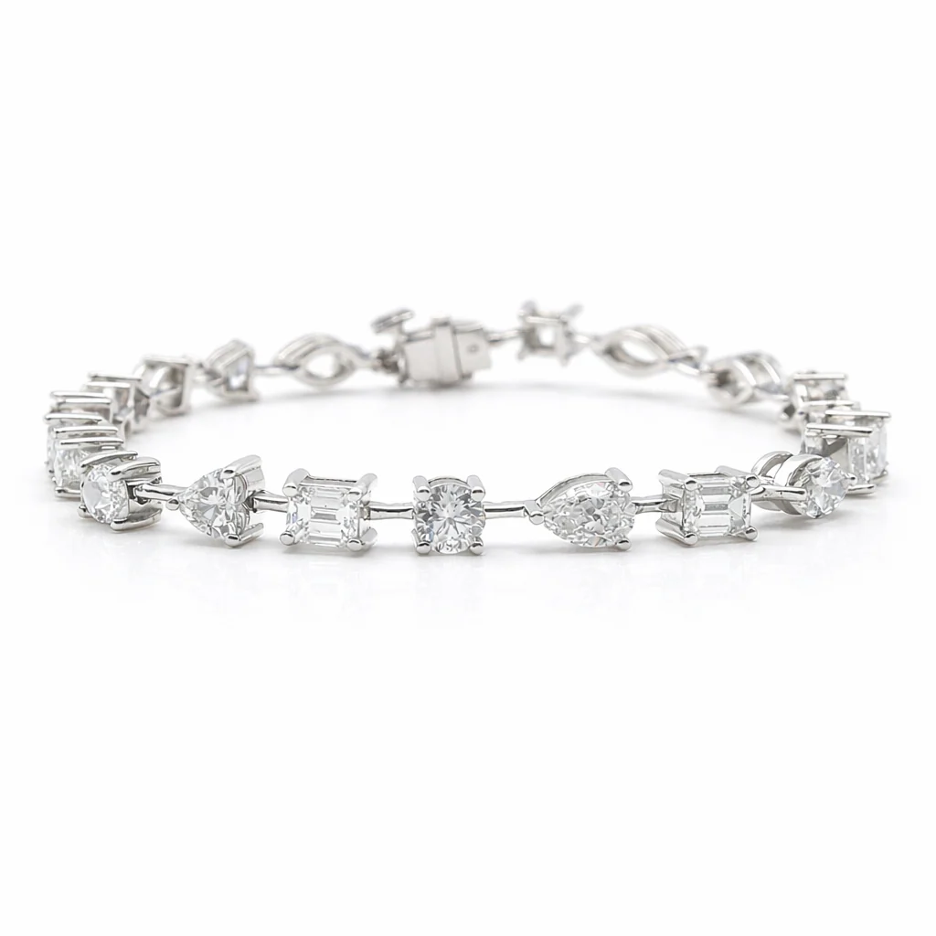Signature Alternating Fancy-Cut Diamond Bracelet, front view