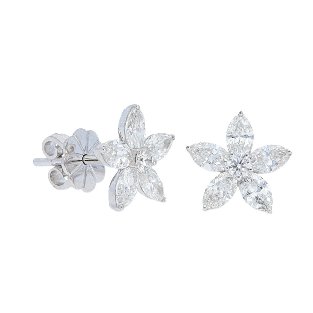 Blossom Marquise Diamond Studs, front view