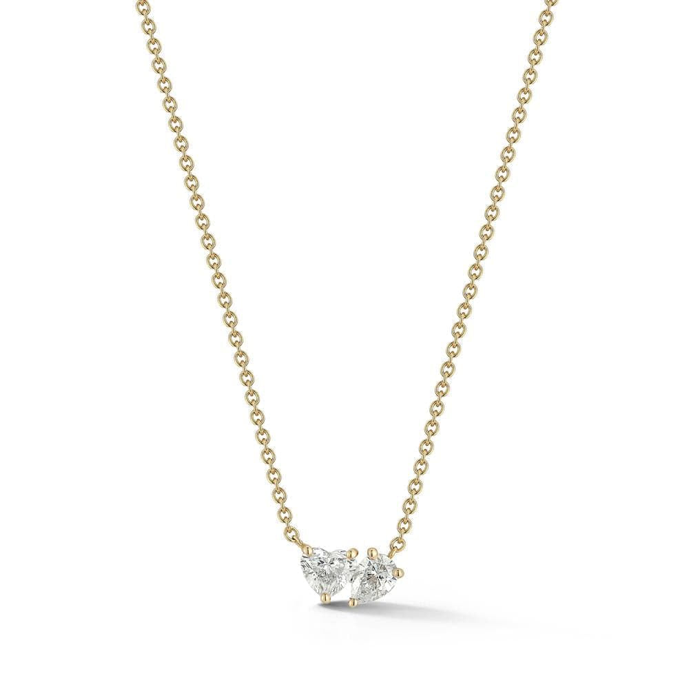 Laurenti Two Stone Diamond Necklace, front view
