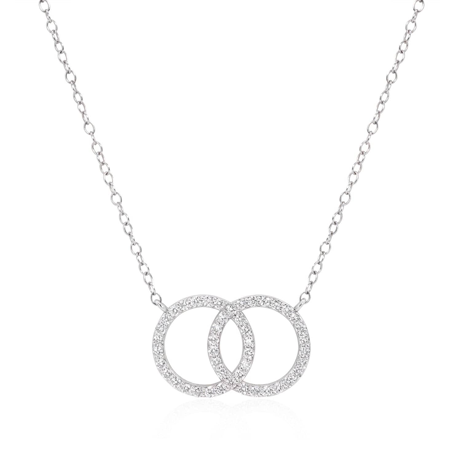 The Karma Diamond Necklace in 14k Gold, front view
