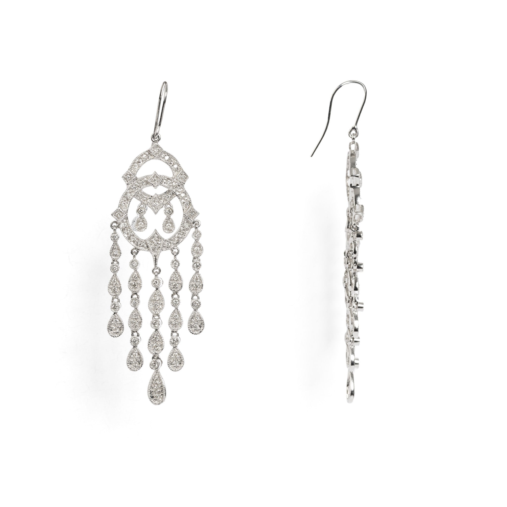 Vela Diamond Chandelier Earrings, front view